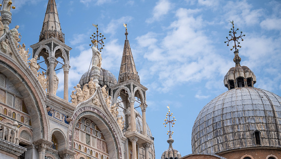 Close-up St. Mark's Basilica in Venice, Italy.