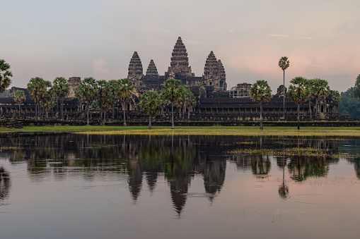 Sunset at Angkor Wat in Siem Reap Cambodia