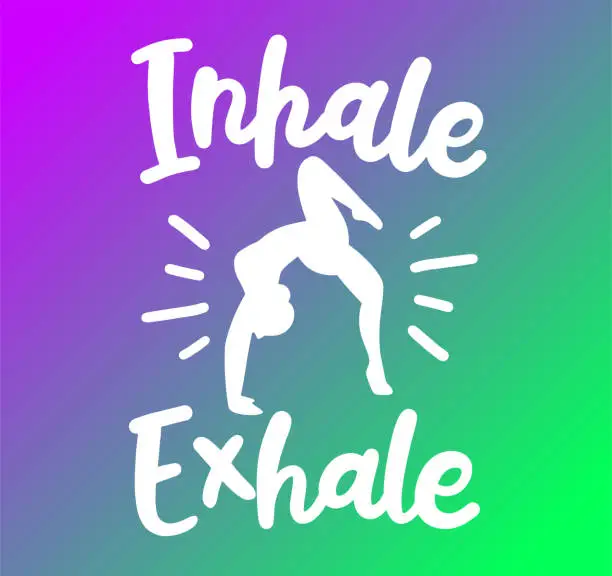 Vector illustration of inhale exhale illustration