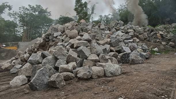 istock Piles of stone as building material 1517795072