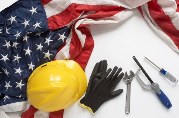 istock Labor Day Still Life with American Flag and Tools 1517797715