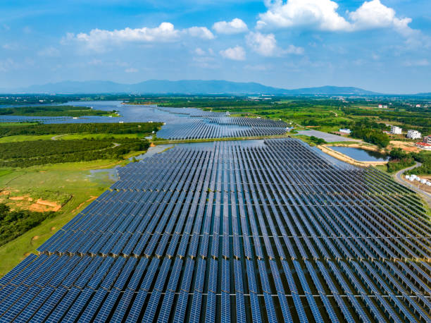 istock Solar power, photovoltaic panel power station 1517835356