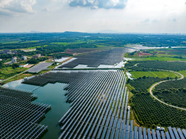 istock Solar power, photovoltaic panel power station 1517839600