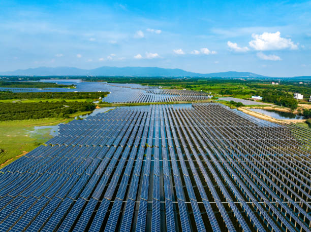 istock Solar power, photovoltaic panel power station 1517841219