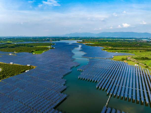 istock Solar power, photovoltaic panel power station 1517842229