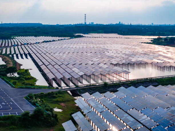 istock Solar power, photovoltaic panel power station 1517861651