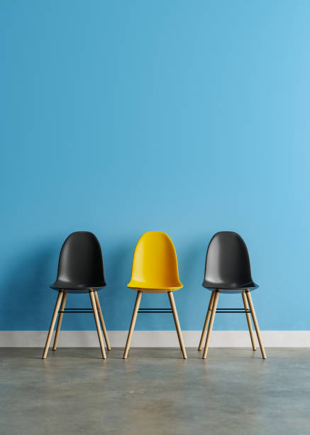 istock Concept background with chairs in waiting room for job interview, 3d rendering 1517899550
