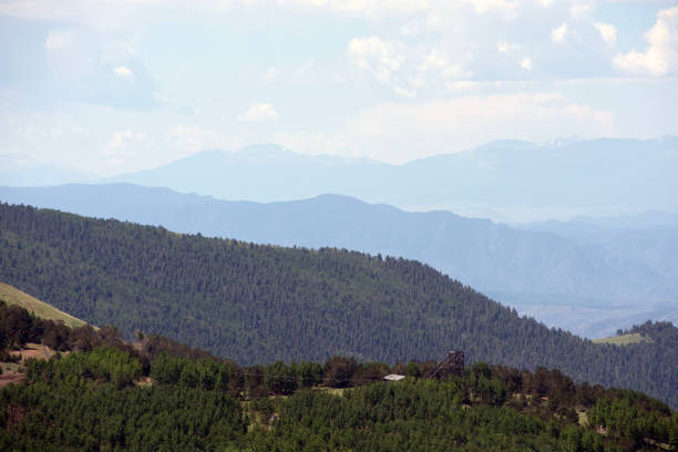 istock Landscape shot of distant mountain ranges. 1518079724