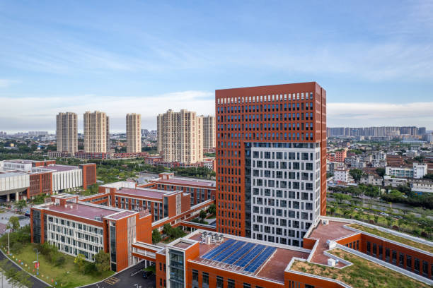 A bird's-eye view of modern urban architecture