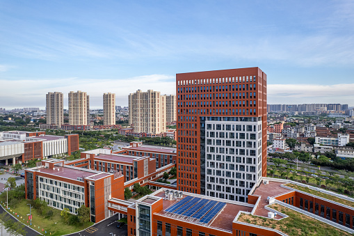 A bird's-eye view of modern urban architecture