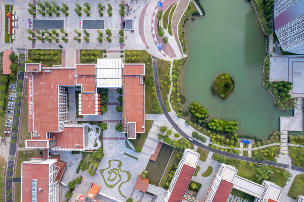 istock Vertical aerial view of the office complex building 1518119760