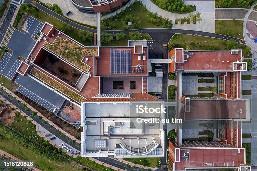 istock Vertical aerial view of the office complex building 1518120828