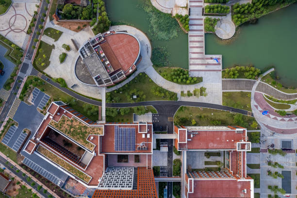 istock Vertical aerial view of the office complex building 1518120837