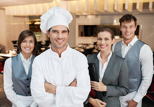 Portrait of smiling restaurant employees  food service occupation photos stock pictures, royalty-free photos & images