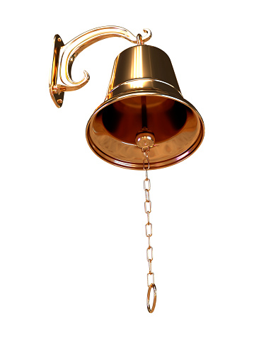 A large bell next to the door, replacing the doorbell. the bell Welcome.