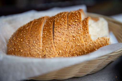 Bread Basket with sesame seeds as a starter