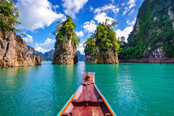 Beautiful mountains in Ratchaprapha Dam at Khao Sok National Park, Surat Thani Province, Thailand. Beautiful mountains in Ratchaprapha Dam at Khao Sok National Park, Surat Thani Province, Thailand. kao sok national park stock pictures, royalty-free photos & images