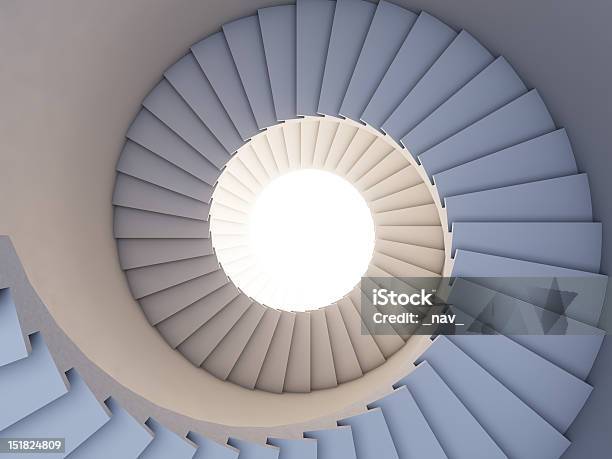 Stair To The Future Stock Photo - Download Image Now - Spiral Staircase, Three Dimensional, White Color