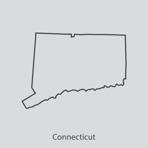 ilustrações, clipart, desenhos animados e ícones de mapa de connecticut - map cartography connecticut drawing