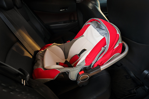 empty safety seat for baby or child in the car