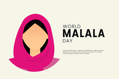 World Malala Day, July 12. Malala day concept. Malala Yousafzai quote, illustration vector