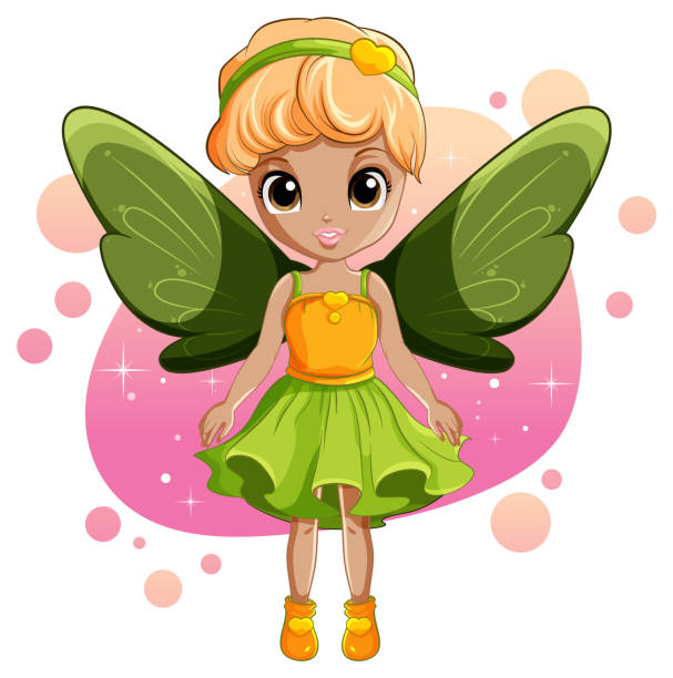 istock Cute Fairy Girl with Wings Cartoon Character 1518353471