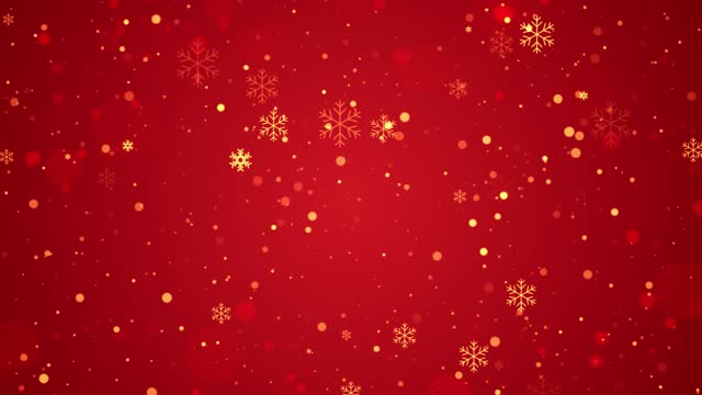 Snowy New Year Christmas Background 4K Loopable Animation Red Background