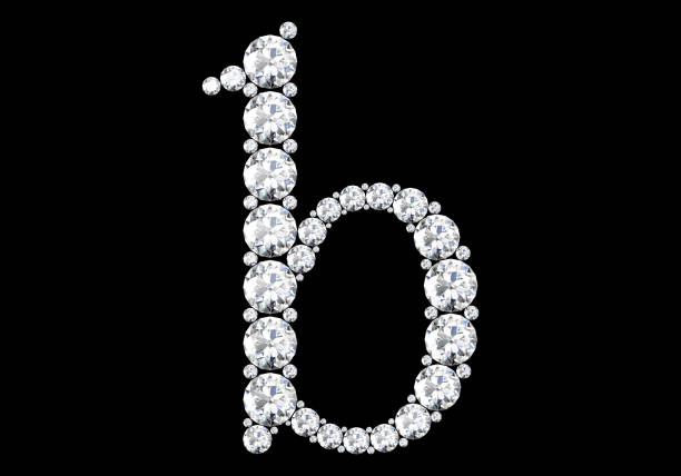 istock Diamond letters with gemstones isolated on black.3D rendering 1518379737