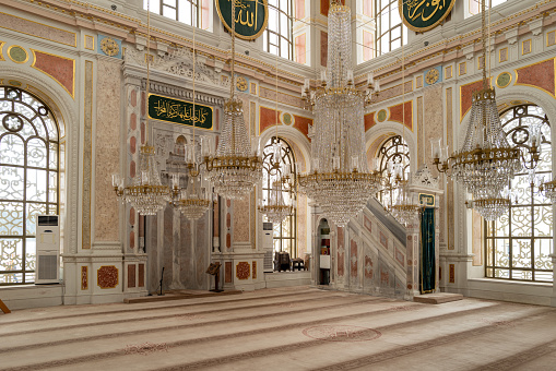 inside the magnificent mosque in Istanbul