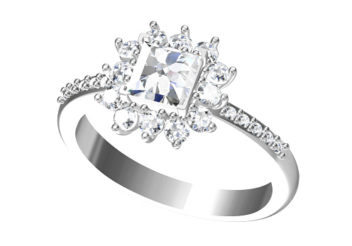Wedding ring 3D rendering (high resolution 3D image)