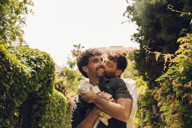 LGBT gay couple concept. stock photo
