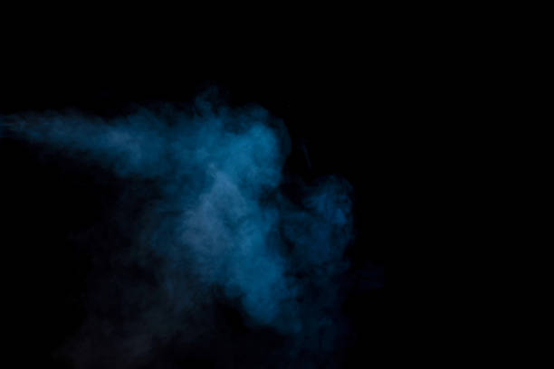 istock Blue and yellow steam on a black background. 1518497605