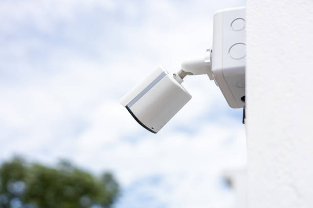 istock CCTV camera installed on home wall. Home security system concept for protect your property with CCTV. 1518582614