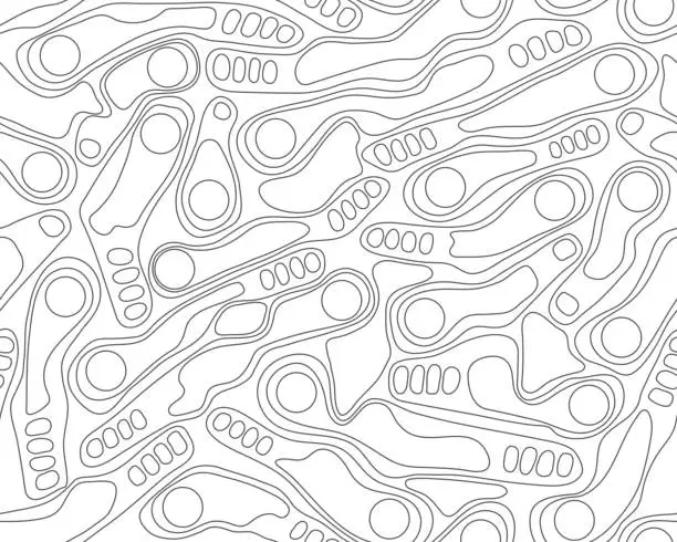 Vector illustration of Golf course layout outline pattern