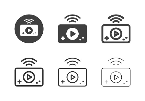 Portable Online Game Icons Multi Series Vector EPS File.