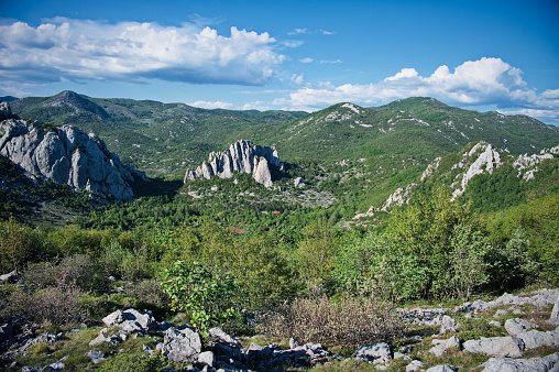 Scenic view of rocks in Velebit mountain, Croatia