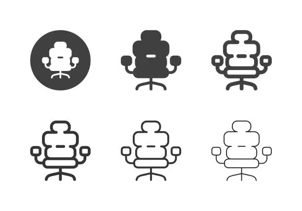 Vector illustration of Gaming Chair Icons - Multi Series