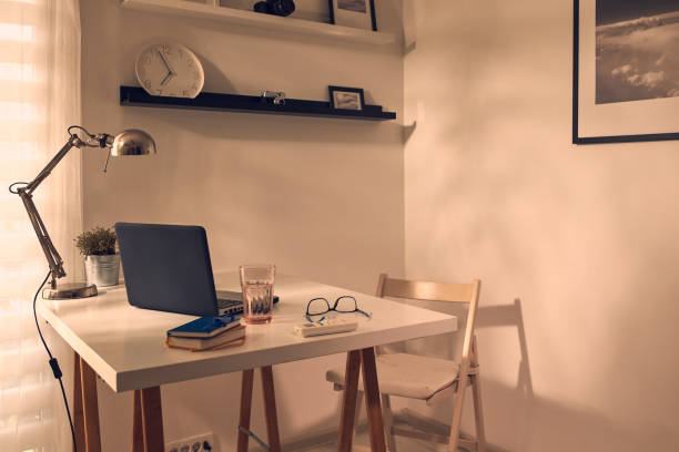 istock Modern home interior with laptop. 1518659284