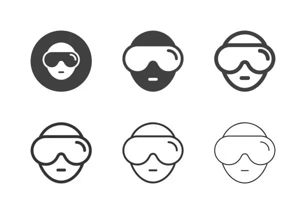 Vector illustration of VR Haedset Icons - Multi Series