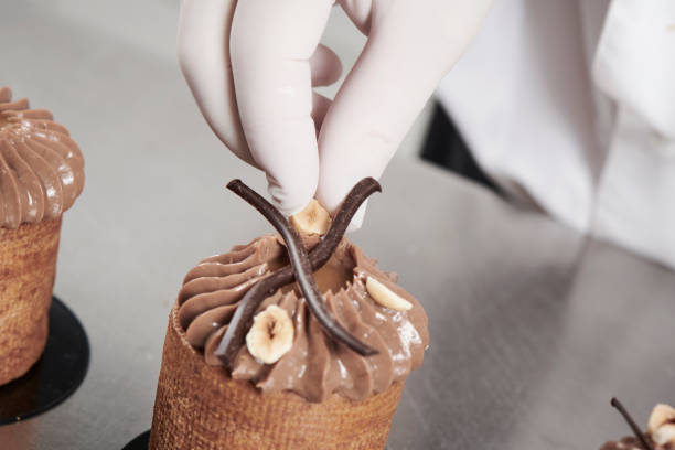 istock Pastry Chef Cakes with Whipped chocolate Cream 1518734779
