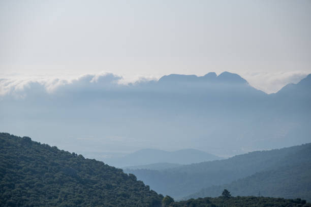 istock Outdoor mountain top with cloudy mountain view 1518789913