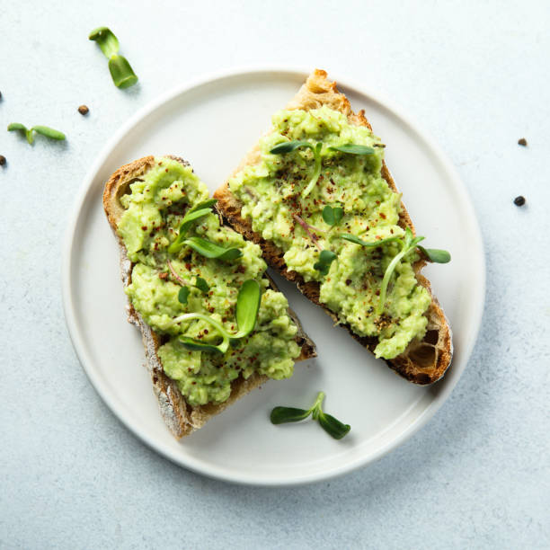 Avocado toast stock photo