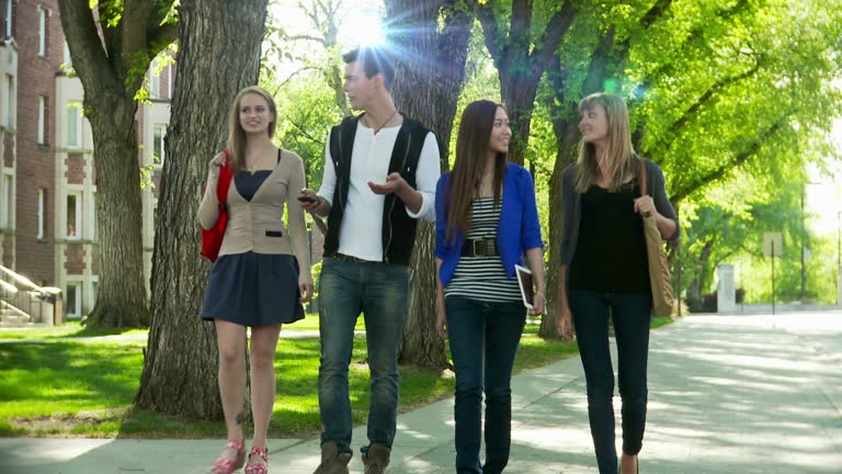 University students walk on campus