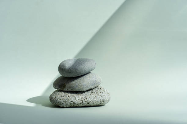 istock Composition empty podium material stone. Pastel green background. Beautiful background made of natural materials for product presentation. 1518866494