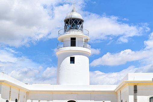 Cavalleria lighthouse located in Cabo de Cavalleria of Menorca, Balearic Islands, Spain