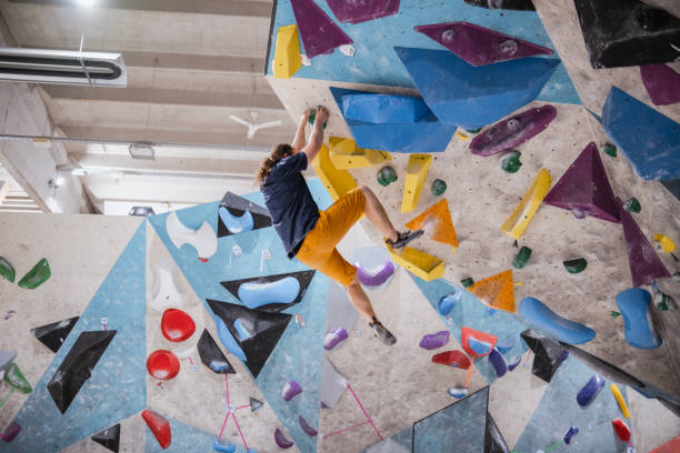 istock While bouldering try not to rely on your arm strength 1518904409