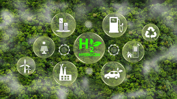 istock Clean hydrogen energy concept.Environment, eco friendly industry and alternative energy. Reduce carbon dioxide and greenhouse gases production fuel station resource friendly sustainability concept. 1518932017