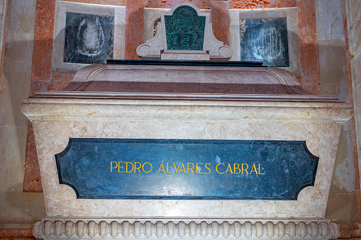 Imposing coffin of  Pedro Alvares Cabral inside the National Pantheon in Lisbon