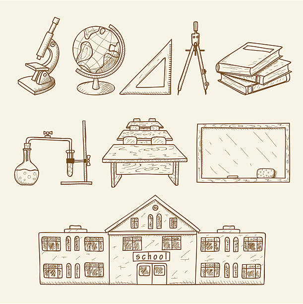 School vector art illustration