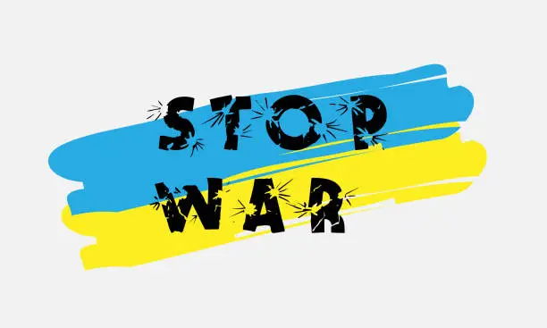 Vector illustration of Stop war.